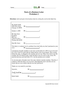 parts of a business letter worksheet
