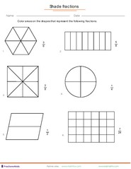 parts of a fraction worksheet