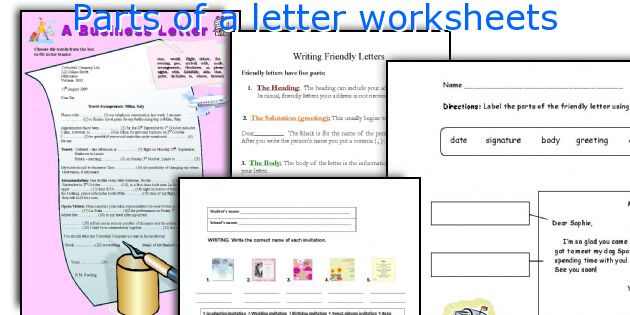 parts of a letter worksheet