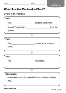 What Are the Parts of a Plant? Worksheet for 1st - 2nd Grade ...