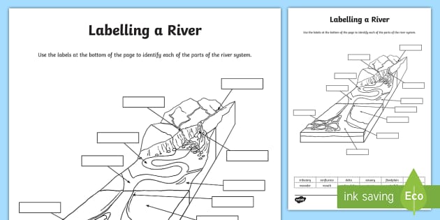 parts of a river worksheet