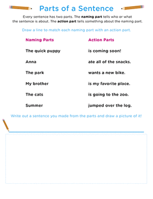 parts of a sentence worksheet