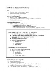 parts of an argument worksheet
