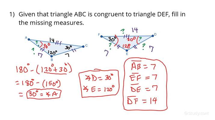 parts of congruent triangles worksheet answers