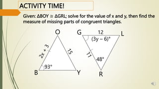 parts of congruent triangles worksheet answers