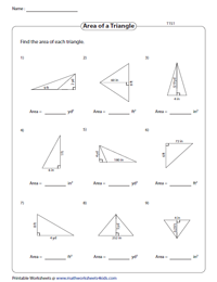 parts of special triangles worksheet