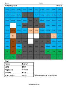 parts of speech coloring pages