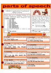 parts of speech practice worksheet