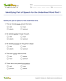 parts of speech worksheet 4th grade