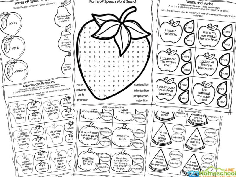 FREE Parts of Speech Exercises Worksheets with Answers PDF