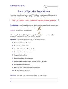 parts of speech worksheet answers