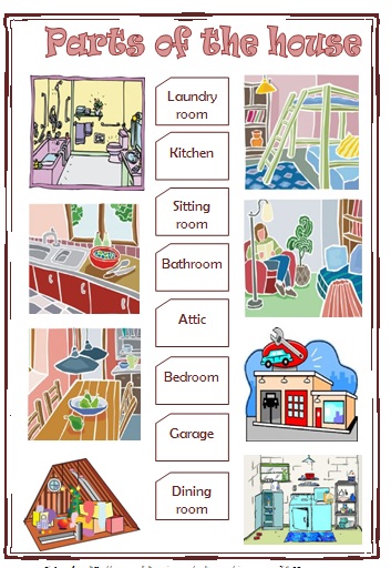 parts of the house worksheet
