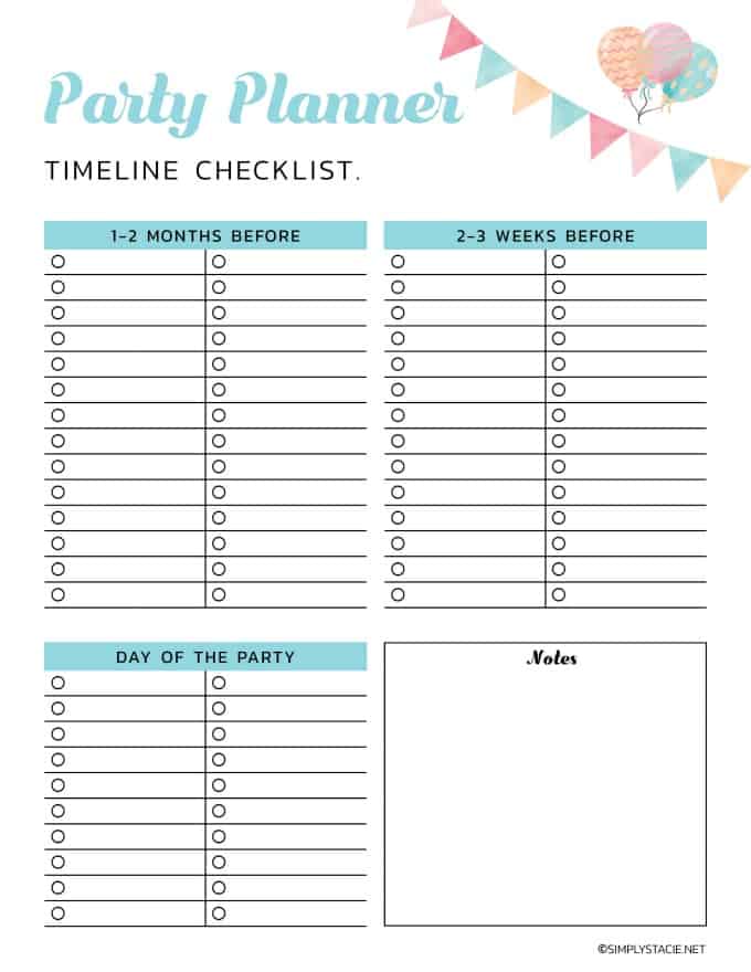 9 Free Party Planning Printables to Keep You Organized - Simply Stacie