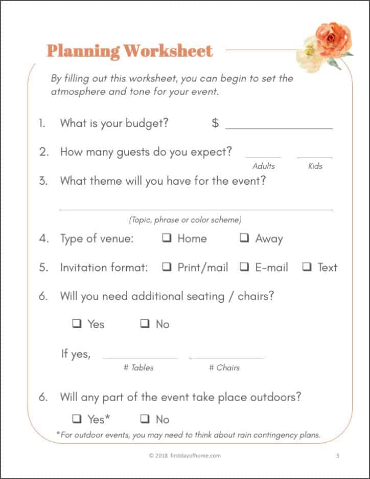 Free Party Planning Printables to Make Your Life Easy