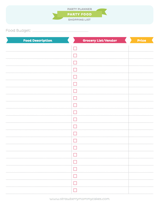 Karas Party Ideas FREE Printable Party Planner download pages ...