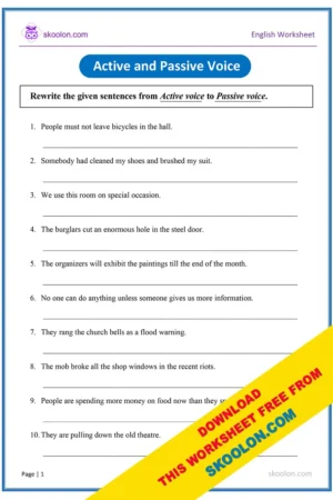 passive and active voice worksheet