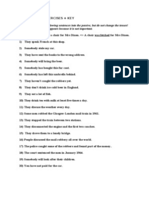 Passive Voice Exercises | PDF