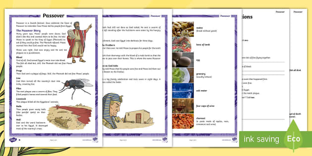 LKS2 Passover Comprehension - Passover Worksheets - Twinkl