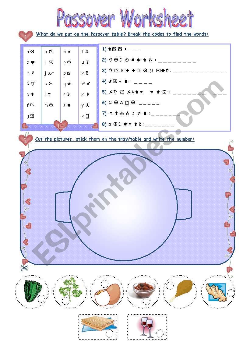 Passover Worksheet - ESL worksheet by Aimee/S.