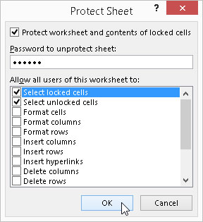 How to Protect Your Worksheet in Excel 2016 - dummies