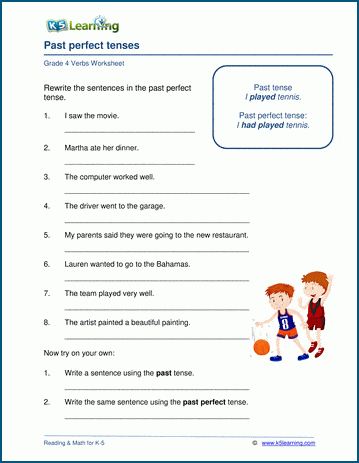 Past perfect tense worksheets | Worsheets library