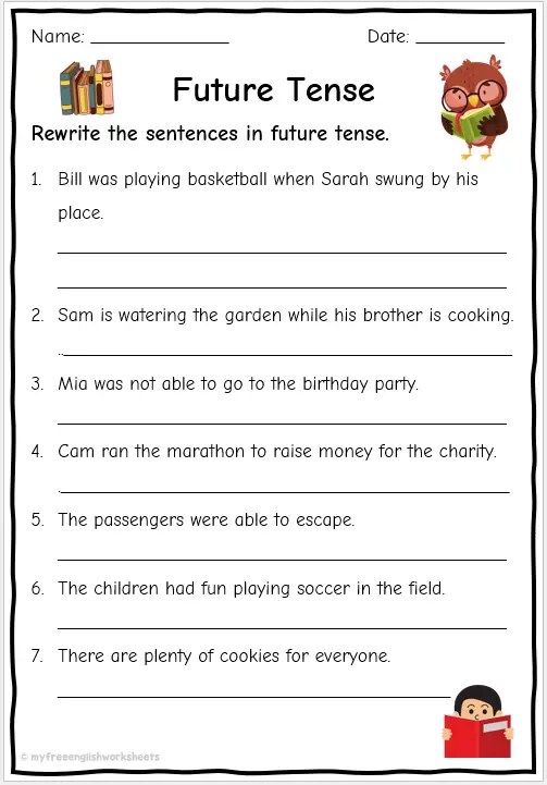 Future Tense Verbs Worksheets | Free English Worksheets