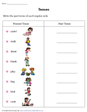 past present future worksheet 1st grade