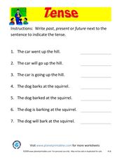 Tense: past, present, future Worksheet for 3rd - 4th Grade ...