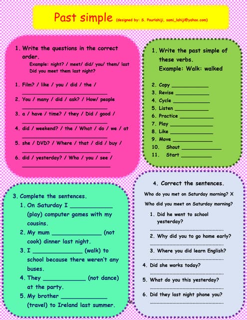 Using Irregular Verbs: Past Tense | Printable Classroom Activity