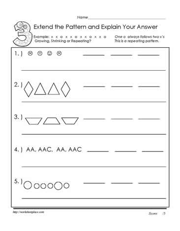 Patterning Worksheet Worksheets