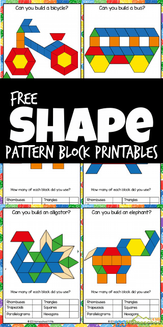 ? Shape Pattern Block Pictures Math Activity - FREE Printable ...