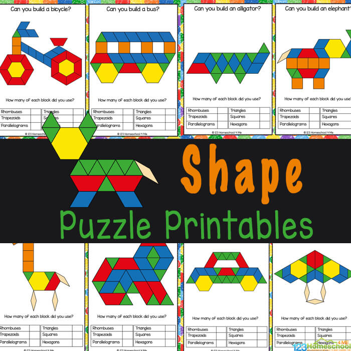 ? Shape Pattern Block Pictures Math Activity - FREE Printable ...