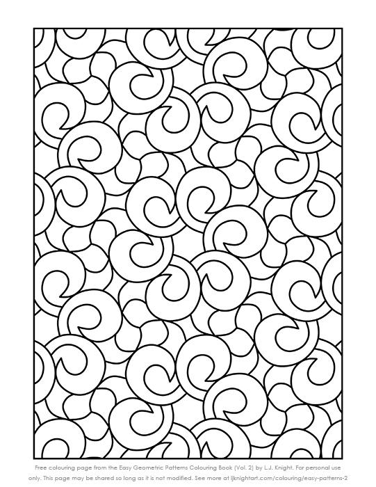 Free Simple Pattern Printable Colouring Page | L.J. Knight Art