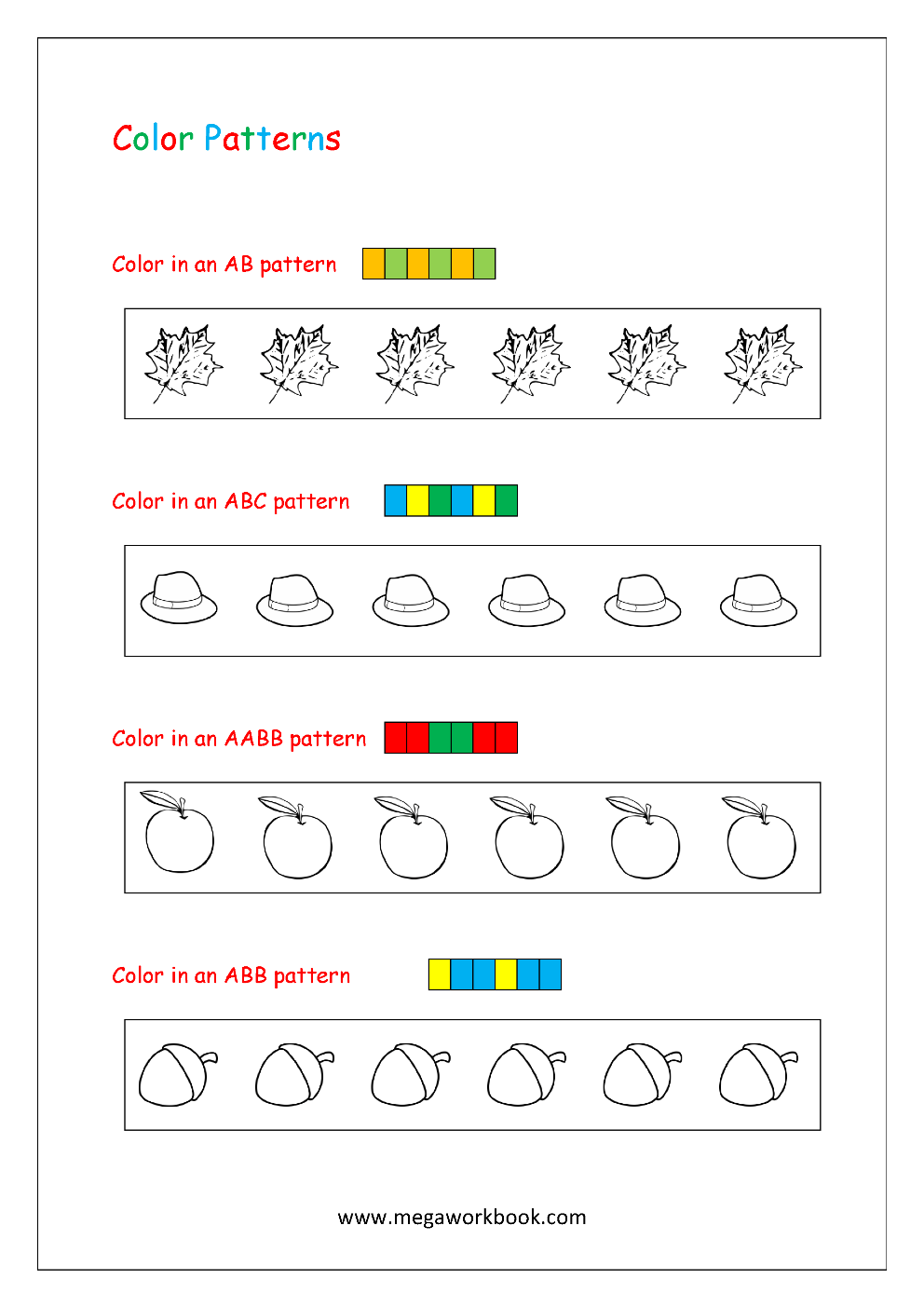 Patterns For Preschool - Patterns For Kindergarten - Pattern ...