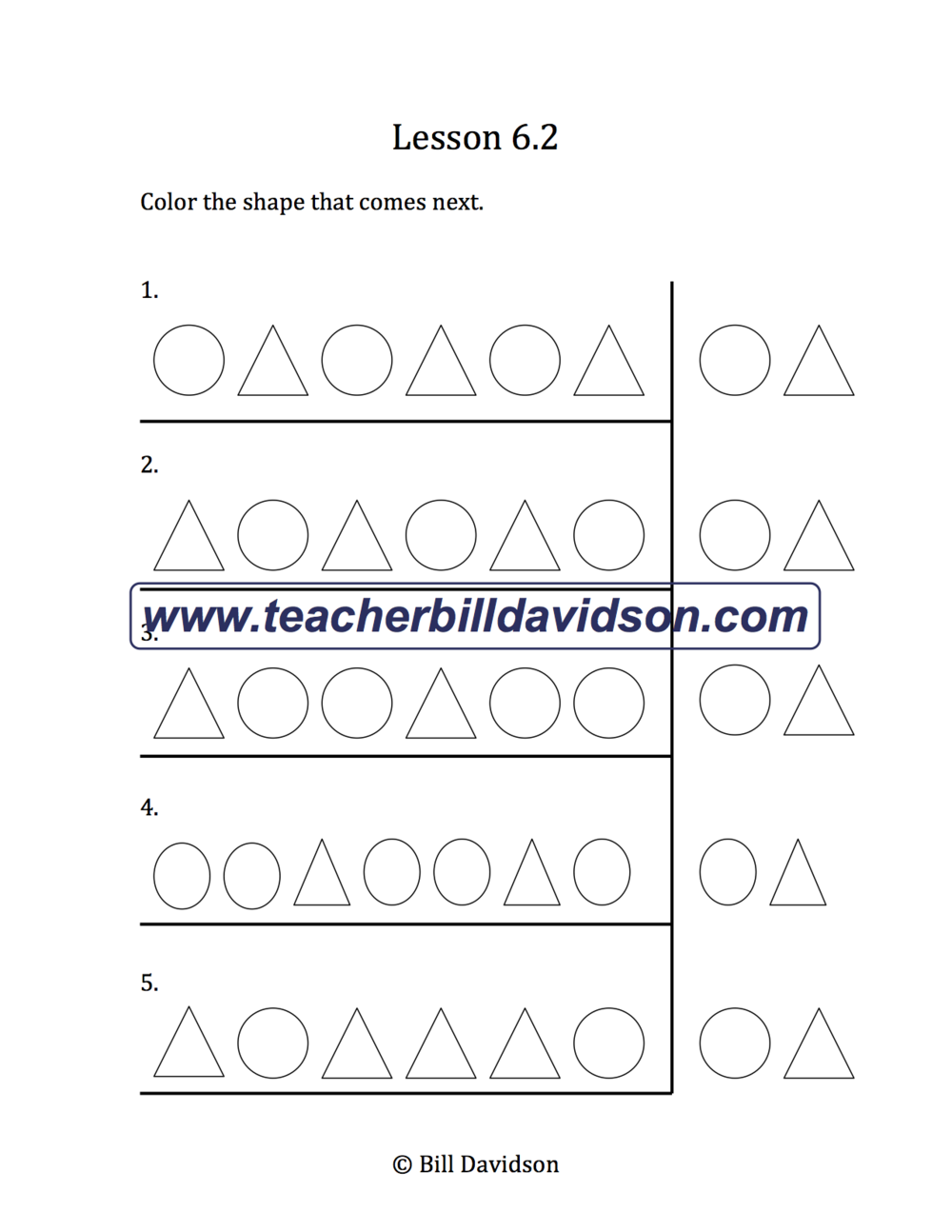 Pattern Worksheets — The Davidson Group - Worksheets Library