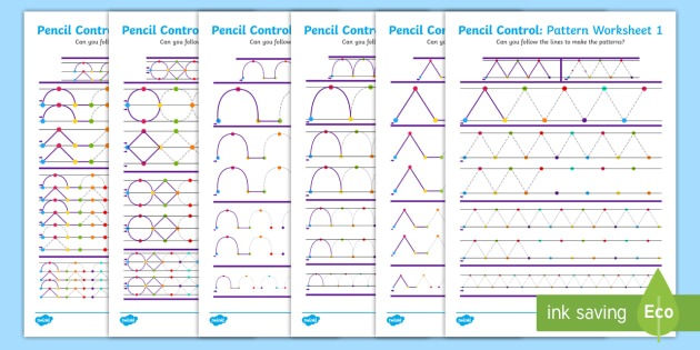 Pencil Control Pattern Workbook - English Literacy - Twinkl