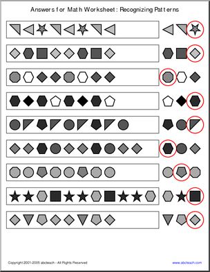 Recognizing Patterns Math Worksheet