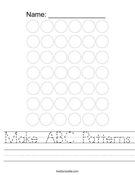 Make ABC Patterns Worksheet - Twisty Noodle