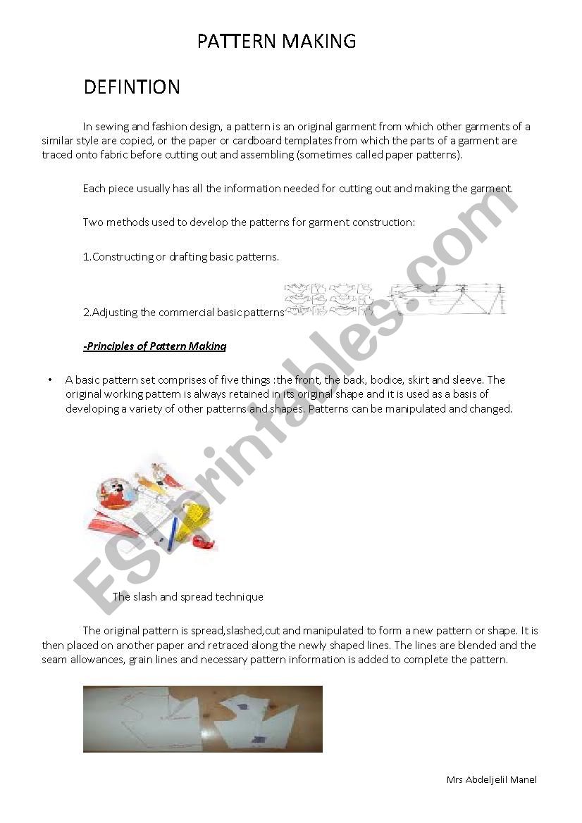 pattern making - ESL worksheet by malouka - Worksheets Library
