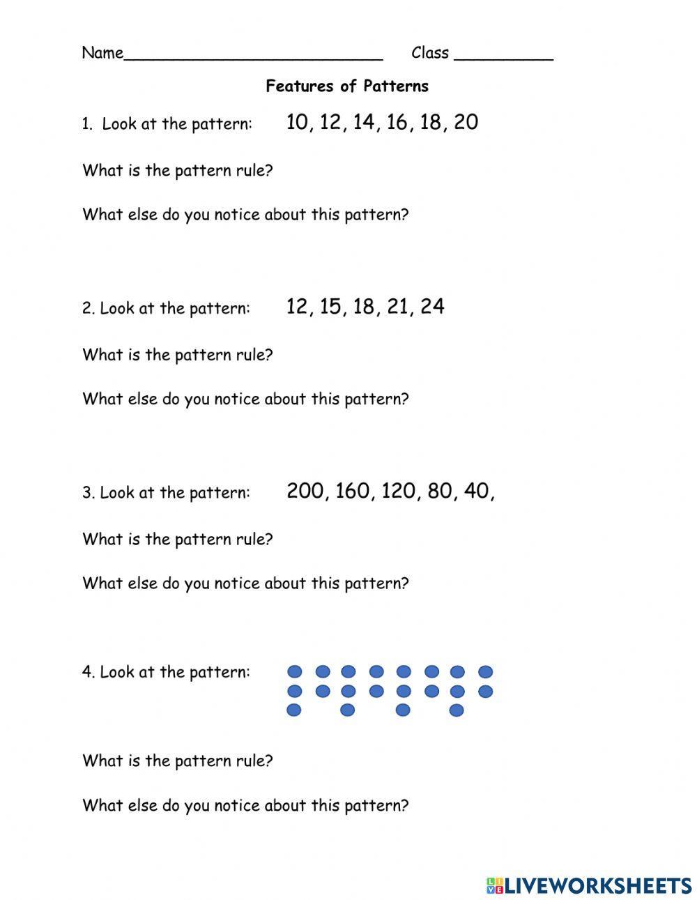 Free pattern math worksheet 4th, Download Free pattern math worksheet ...