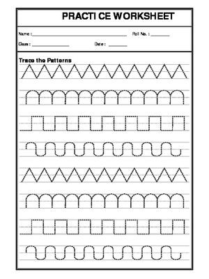 A2Zworksheets:Worksheet of Trace The Line Patterns-Writing-English
