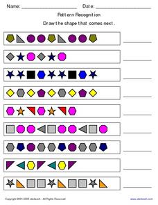 Pattern Recognition Worksheet for 2nd - 5th Grade | Lesson Planet