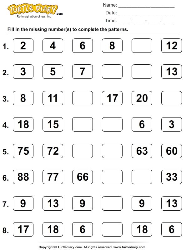 pattern sequence worksheet