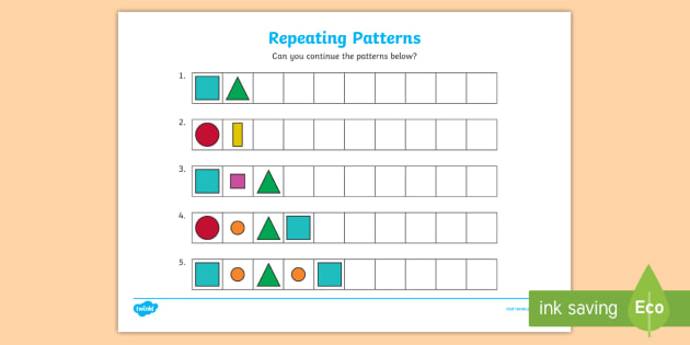 FREE! - Continue the Pattern Worksheet - EYLF | Twinkl