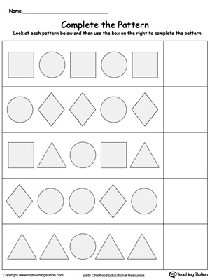 FREE* Complete the Shape Pattern | MyTeachingStation.com