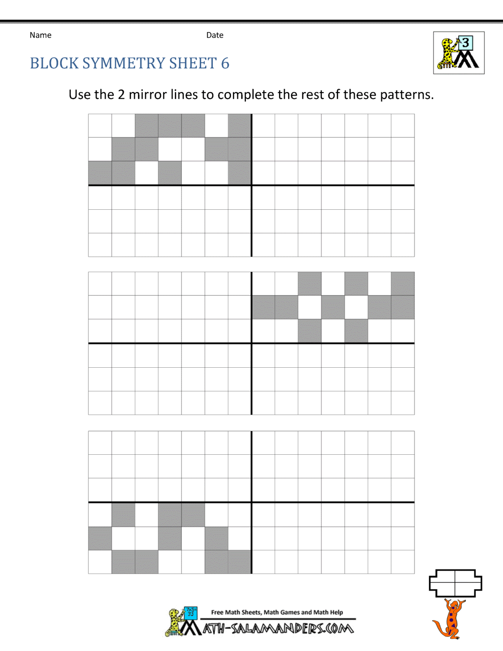 Symmetry Worksheet