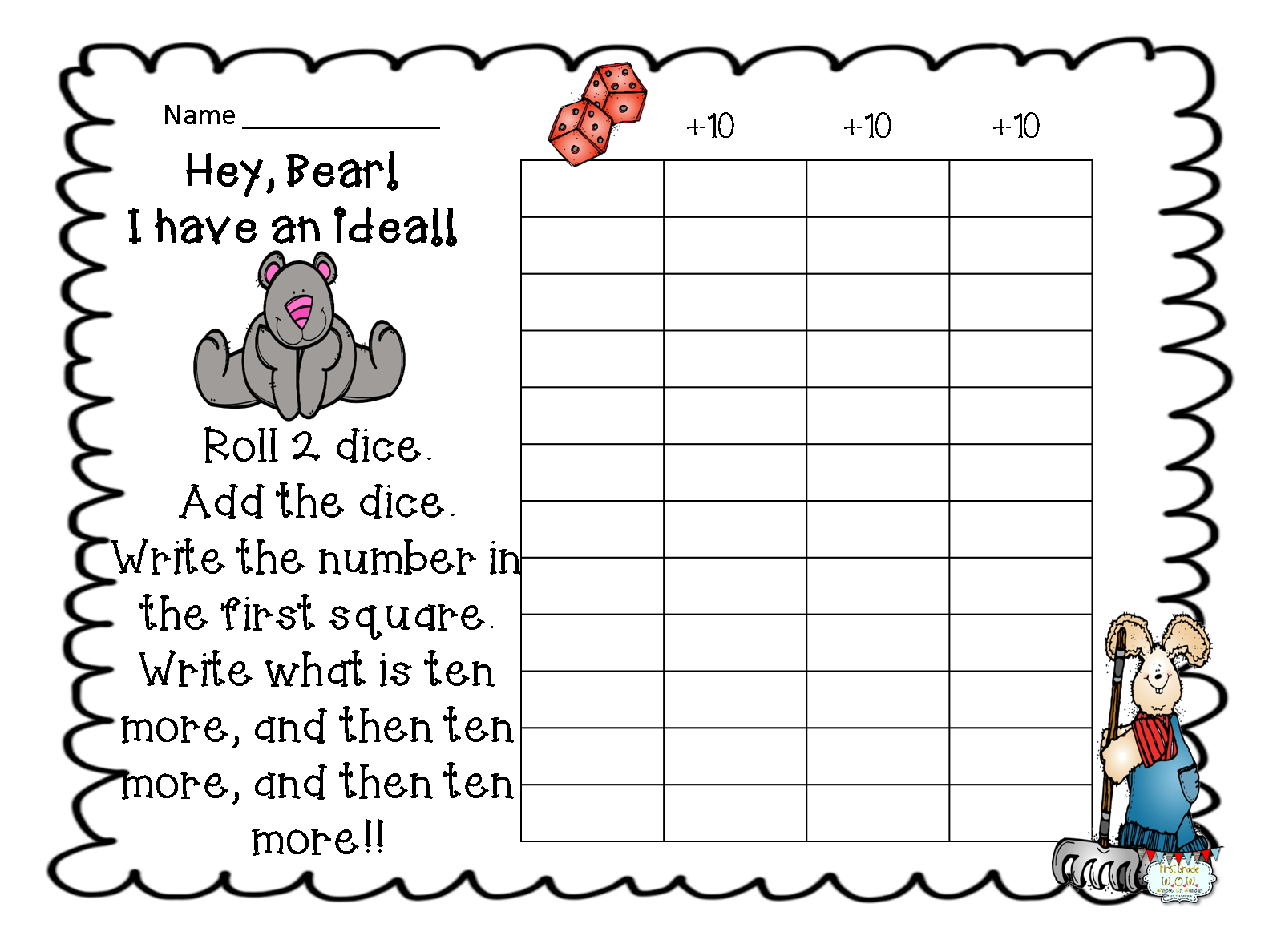 pattern unit worksheet first