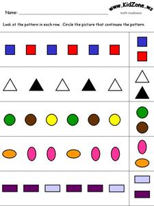 Patterns Worksheet for 1st - 3rd Grade | Lesson Planet