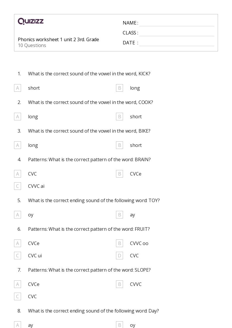50+ Word Patterns worksheets for 3rd Class on Quizizz | Free ...