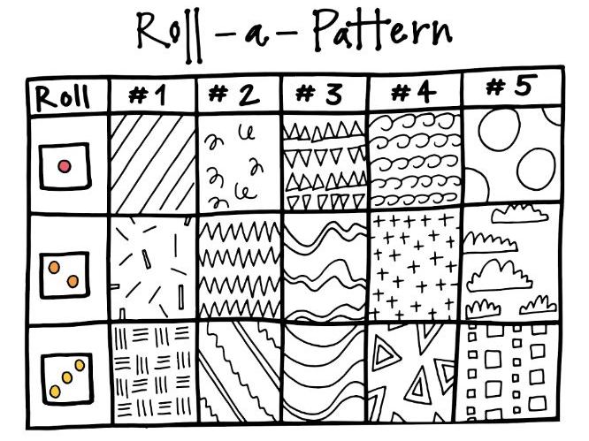 Roll-A-Pattern | Art Worksheet | Pattern Inspiration | Teaching ...